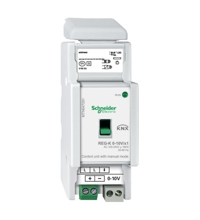 MTN647091 KNX řídicí jednotka 0-10V/1-10V REG-K/1-násobná+manuální režim, Schneider Electric