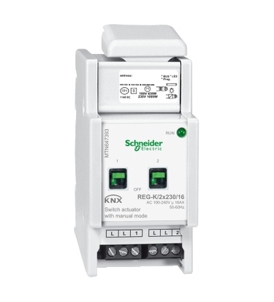 MTN647393 KNX spínací akční člen REG-K/2x230/16+manuální režim, Schneider Electric