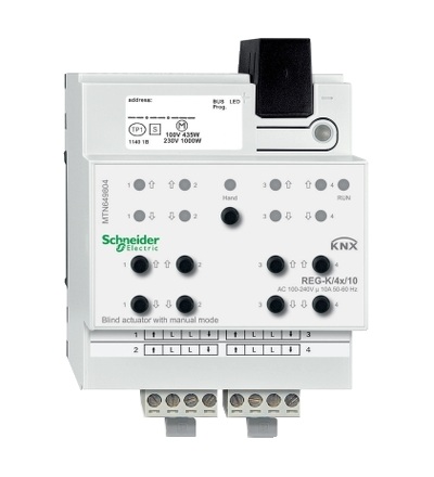 MTN649804 KNX žaluziový akční člen REG-K/4x/10+manuální režim, Schneider Electric