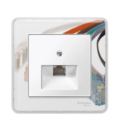 MTN296219 Centrální deska pro mechanismus RJ45, jednosegmentová, System M, polar, Schneider Electric