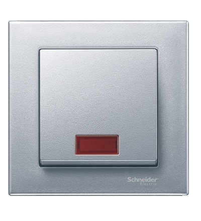 MTN433860 Kryt spínače s otvorem pro popisek, System M, alu, Schneider Electric