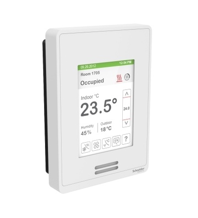 SE8650U5B11 SE8650 prostorový regulátor kvality vzduchu, čidlo vlhkosti bílý s PIR, Schneider Electric
