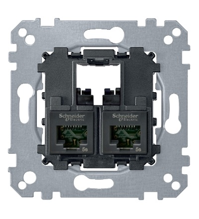 MTN4575-0002 Datová zásuvka 2xRJ45, kat. 5e, UTP, Actassi S-One, Schneider Electric