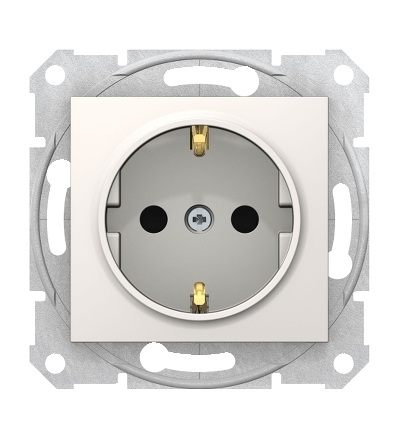 SDN3001723 Zásuvka schuko 2P+PE s dětsk. clonkami bezšroubová, cream, Schneider Electric