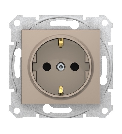SDN3001768 Zásuvka schuko 2P+PE s dětsk. clonkami bezšroubová, titan, Schneider Electric