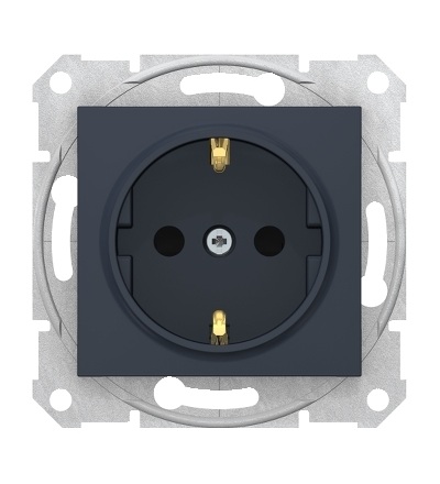 SDN3001770 Zásuvka schuko 2P+PE s dětsk. clonkami bezšroubová, graphite, Schneider Electric