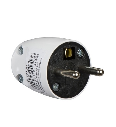 W13101 W-131 vidlice přímá (2P+PE), bílá, ELDA, Schneider Electric