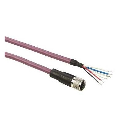 TCSMCN1F10 Modbus stíněný kabel, konektor samec M12, konec s volnými dráty, IP67, 10m, Schneider Electric