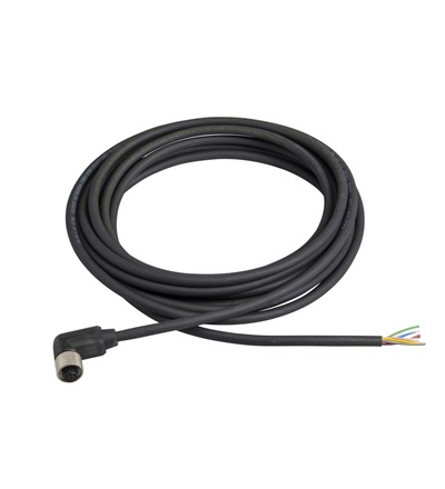 XZCP53P11L5 Konektor M12, samice, 90°, 8 pin, 5m předzapojený, Schneider Electric
