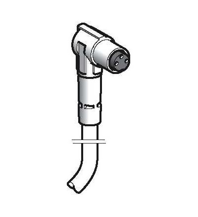 XZCP0266L2 Kabel s konektorem XZ, samice zahnutá, O 8mm, 3 pin, kabel PUR 2m, Schneider Electric