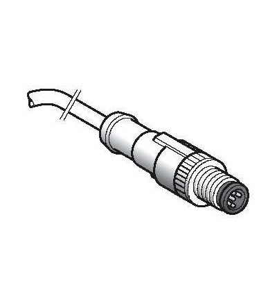 XZCP1541L2 Kabel s konektorem XZ, samec přímý, M12, 4 pin, kabel PUR 2m, Schneider Electric