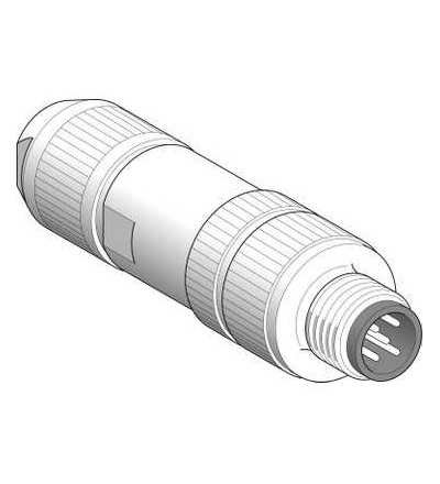 XZCC12MDB50R Samec, M12, 5-pin, stíněný přímý konektor, Schneider Electric