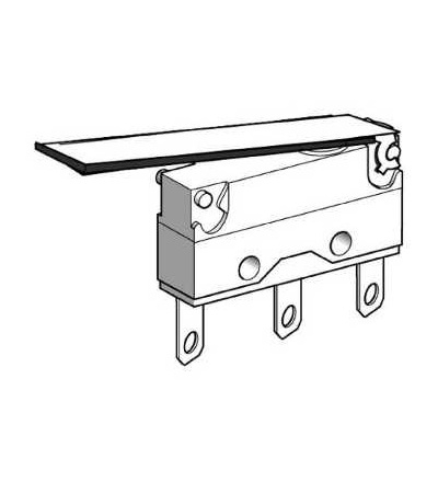 XEP4E1W7A326 Miniaturní polohový spínač, plochá páka, 2,8mm kabel.nacvak.čep, Schneider Electric