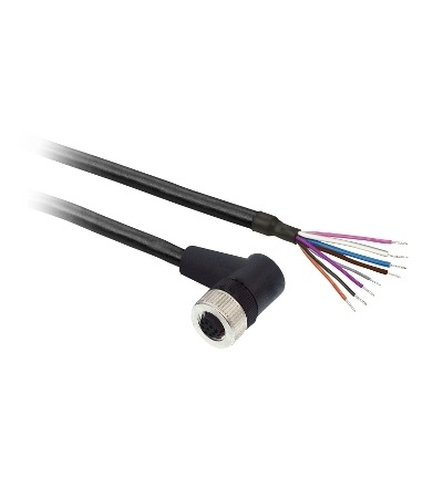 XZCP53P12L2 Konektor M12- 8 pinů - 2m - PUR - 90°, Schneider Electric