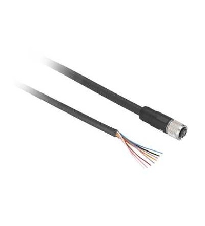 XZCP29P12L2 Kabel s konektorem XZ, samice přímá, M12, 8 pin, kabel PUR 2m, Schneider Electric