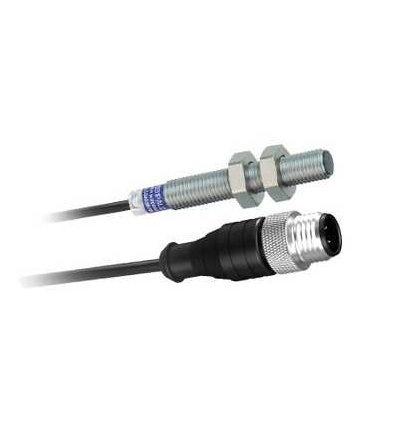 XS508B1CAL08M12 Indukční čidlo XS5 M8, L61mm, nerez, Sn1,5mm, 12..48VDC, M12, 0,8m, Schneider Electric
