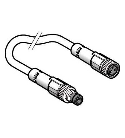 XZCR2705037R1 Kabel s konektorem XZ, samec přímý M8 3-pin, samice přímý M8 4-pin, PUR 1m, Schneider Electric