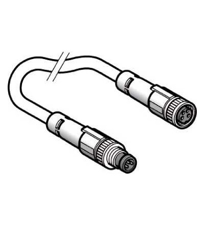 XZCR2709037S2 Kabel s konektorem XZ, samec přímý M8 3-pin, samice přímý M8 4-pin, PUR 2m, Schneider Electric