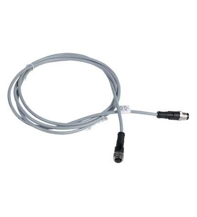 XZCRV1511041C2 Kabel s konektorem XZ, samec přímý M12 4-pin, samice přímý M12 4-pin, PVC 2m, Schneider Electric