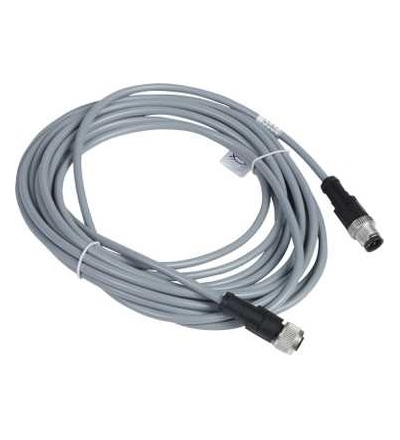 XZCRV1511041C5 Kabel s konektorem XZ, samec přímý M12 4-pin, samice přímý M12 4-pin, PVC 5m, Schneider Electric