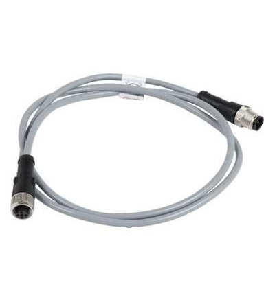 XZCRV1511041C1 Kabel s konektorem XZ, samec přímý M12 4-pin -samice přímý M12 4-pin, PVC 1m, Schneider Electric