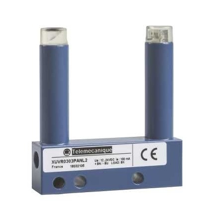 XUVR0303PANL2 Fotoelektrické čidlo, XUV, vidlicové, 30X30mm, 12..24VDC, kabel 2m, Schneider Electric