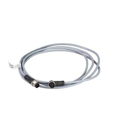 XZCRV1512041C2 Kabel s konektorem XZ-samec přímý M12 4-pin-samice s ohybem M12 4-pin-PVC 2m, Schneider Electric