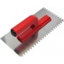 TOPTRADE hladítko nerezové, s otevřenou rukojetí, zub 10 mm, 270 x 130 mm - pro leváky 109056
