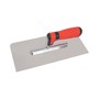 TOPTRADE hladítko nerezové, s pogumovanou rukojetí, hladké, 2 oblé rohy, 280 x 130 mm, profi 109070