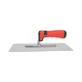 TOPTRADE hladítko nerezové, s pogumovanou rukojetí, hladké, 2 oblé rohy, 280 x 130 mm, profi 109070