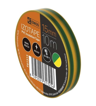 Páska elektroizolační, žlutozelená, 15 mm x 10 m 701405