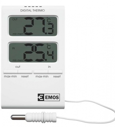 Teploměr digitální, drátový, teplotní sonda 3m, -50° C až +70°C, napájení LR44 1x 1,5 V 605616