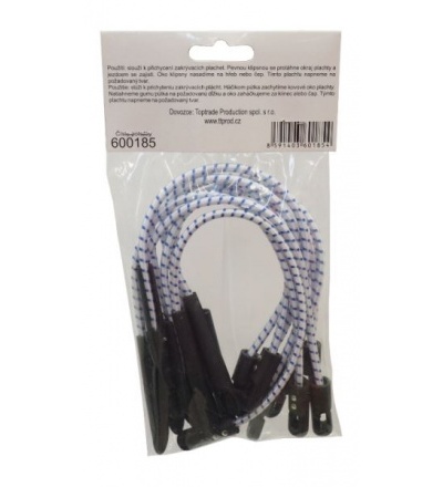 TOPTRADE držák plachty s okem, elastické poutko, 30 až 40cm, sada 10ks 600185