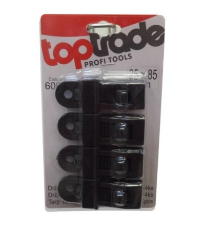 TOPTRADE držák plachty s okem, klipsna, 25 x 85mm, sada 4ks 600184