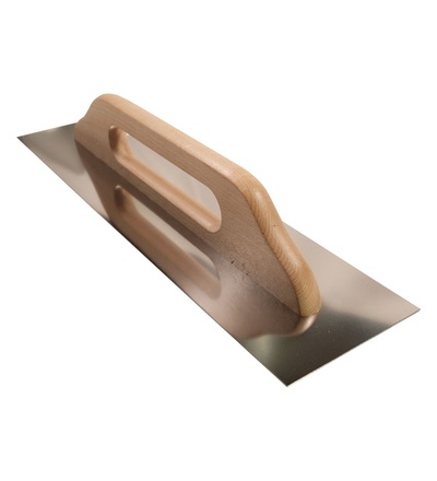 TOPTRADE hladítko nerezové, s dřevěnou rukojetí, hladké, 580 x 130 mm 109113