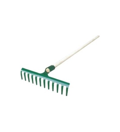 TOPTRADE hrábě standard, s dřevěnou násadou, 14 zubů 105595