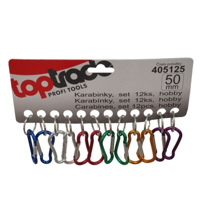 TOPTRADE karabinky, set 12ks, 45mm x 4 mm,hobby 405125