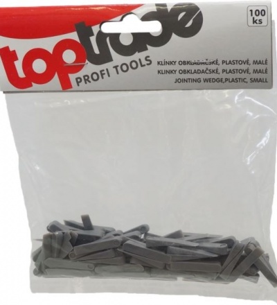 TOPTRADE klínky spárovací, plastové,  malé, 100 ks,  0 – 4 mm 600051