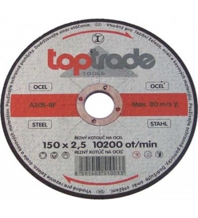 TOPTRADE kotouč řezný, na kov, 125 x 22,2 x 2 mm, standard 501191