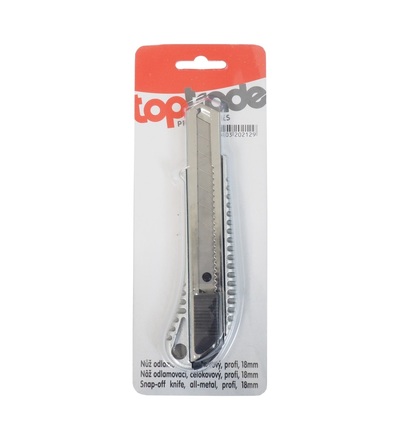 TOPTRADE nůž odlamovací, celokovový, profi, 18 mm 200212