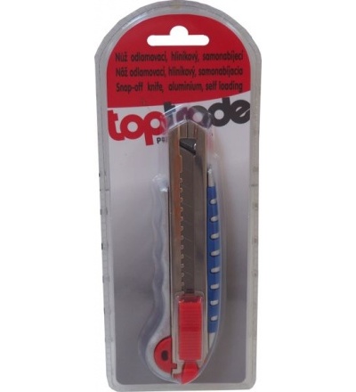 TOPTRADE nůž odlamovací, hliníkový, samonabíjecí, v blistru,18 mm 200214