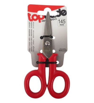 TOPTRADE nůžky s rovným ostřím, elektrikářské, univerzální, 145mm 900220