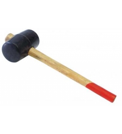 TOPTRADE palice gumová, černá, s dřevěnou rukojetí, O 45 mm / 260 g,  hobby 600010