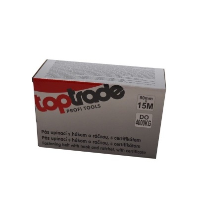 TOPTRADE pás upínací, s háky a ráčnou, do 4000 kg, 50 mm x 15 m 405143