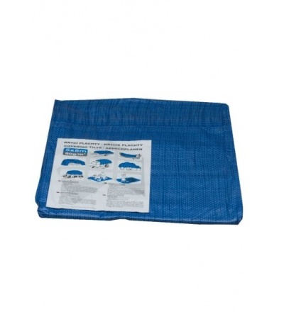 TOPTRADE plachta krycí , modrá, s kovovými oky, 3 x 4 m, standard plus 600556