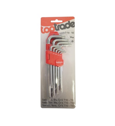 TOPTRADE sada Torx, 9 ks, Cr-V, T10 – T50 107862