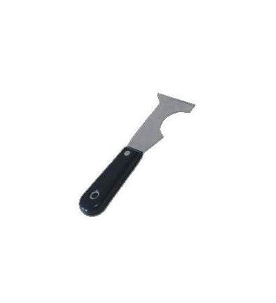 TOPTRADE špachtle chromovaná nůž tvarovaný, s plastovou,  nýtovananou rukojetí, profi 500443