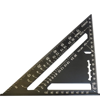 TOPTRADE trojúhelník tesařský, hliníkový, 180 mm 105157