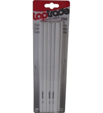 TOPTRADE tužka tesařská, bílá, sada 12 ks, 250 mm 600018