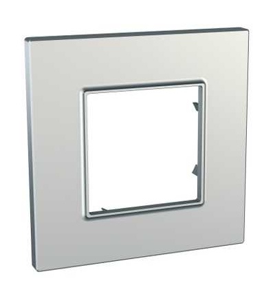 MGU6.702.55 Unica Quadro Metallized, krycí rámeček, jednonásobný, silver, Schneider Electric